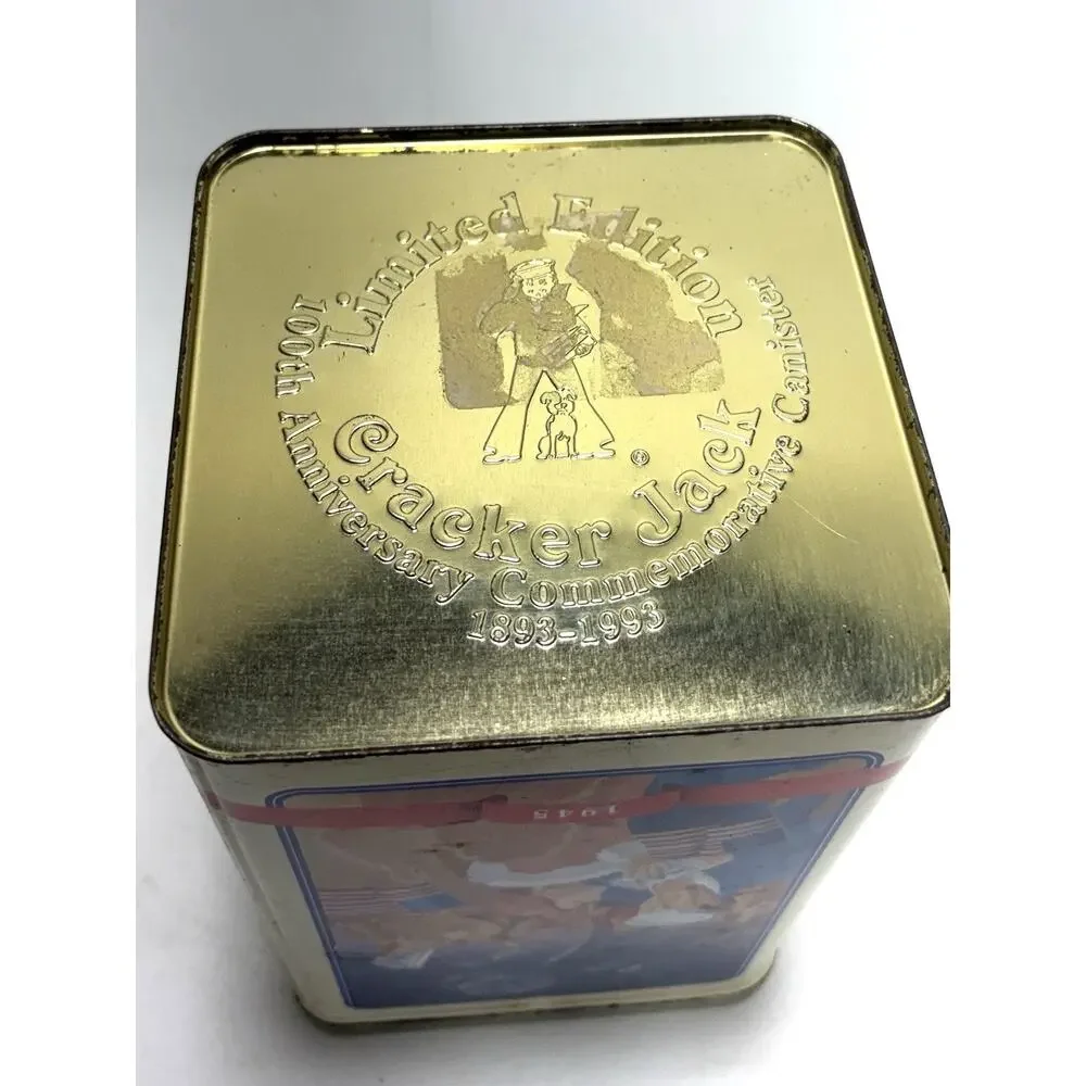 Cracker Jack 100th Anniversary Tin 1893-1993 Commemorative Canister Vintage